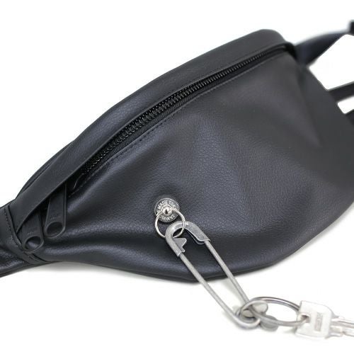 JNS1032)エシカルレザー シンプル ミニ ウエストポーチ ボディバッグ