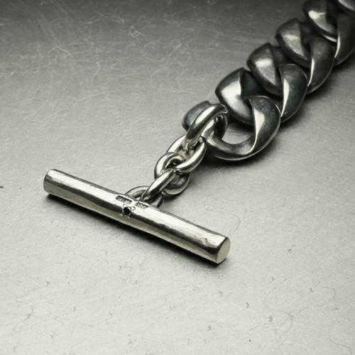 JNS1021)クラシックネックレス喜平チェーン-ブラックダイヤモンド-50cm