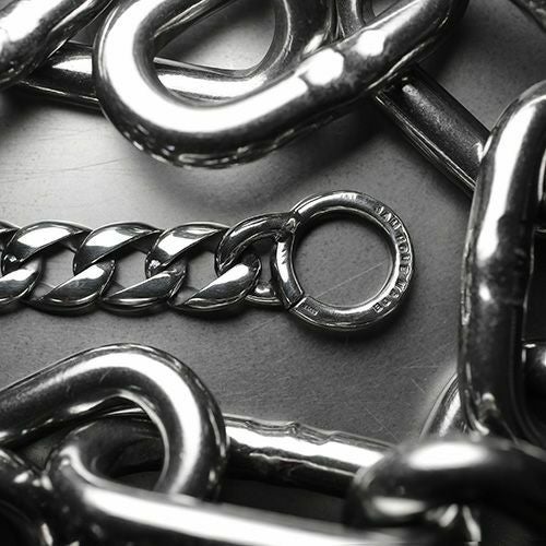 JNS1021)クラシックネックレス喜平チェーン-ブラックダイヤモンド-50cm