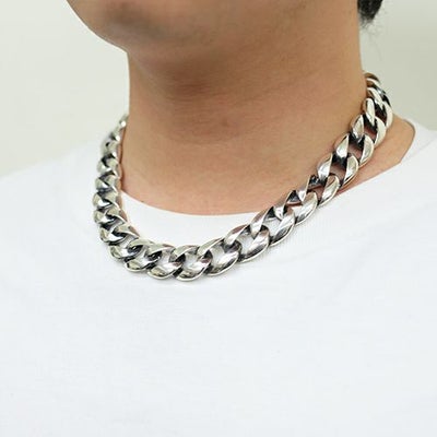 【ジャムホームメイド（JAMHOMEMADE）】クラシックネックレス喜平チェーン-ブラックダイヤモンド-50cm