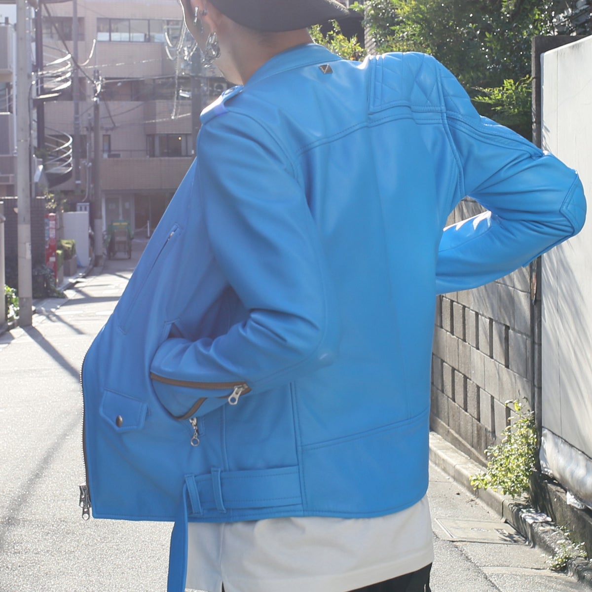 JNS1051)レザーライダースジャケット