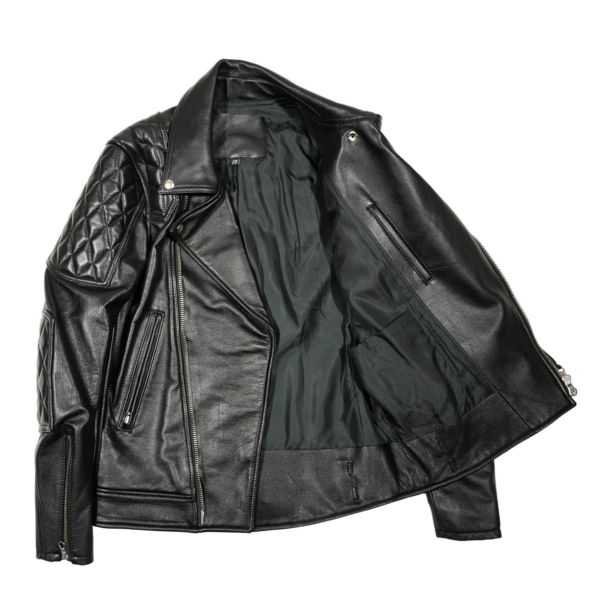 JNS1052-B)レザーライダースジャケット