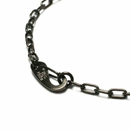 JNS414-BK)マガタマシンプルチェーンネックレス&ブレスレット-ブラック