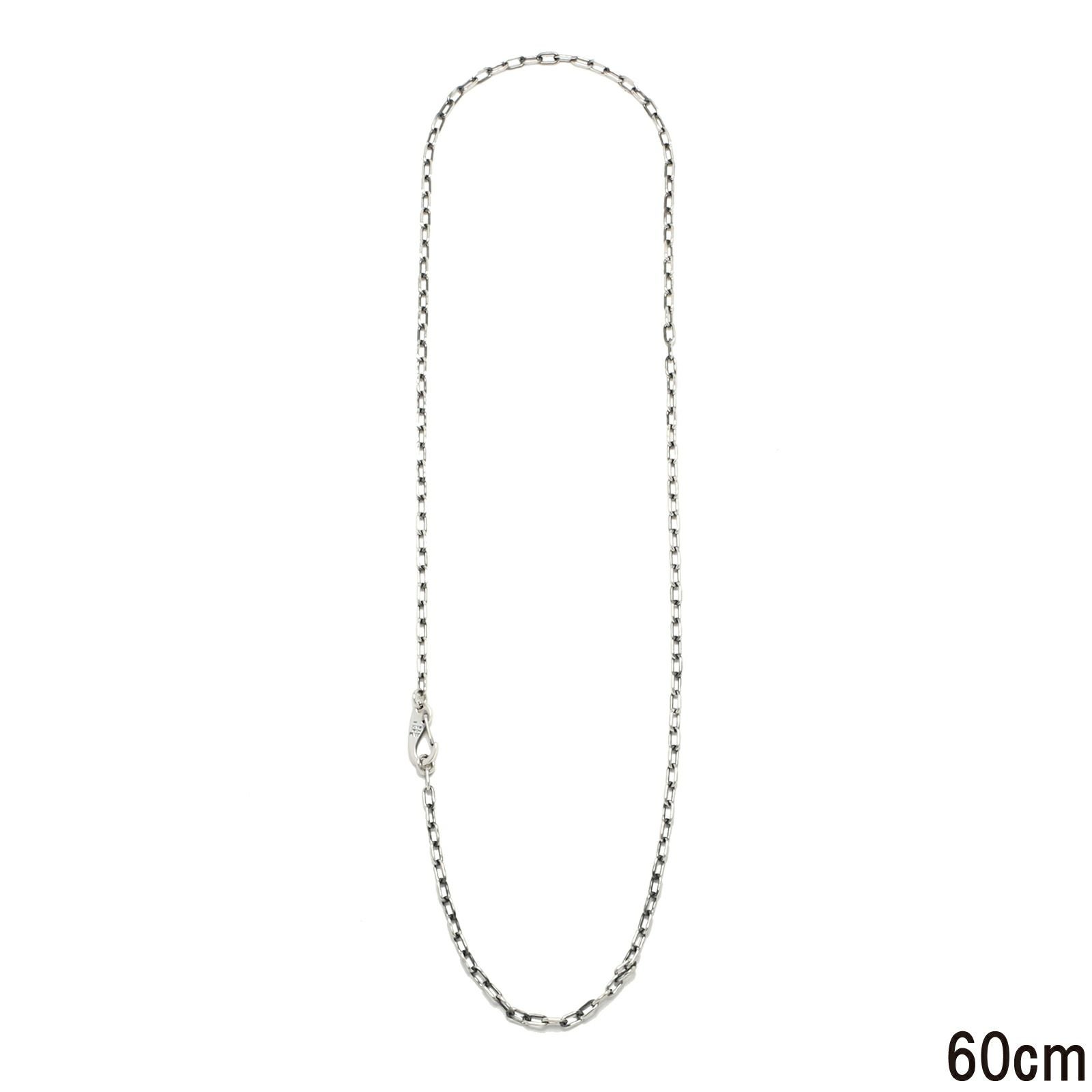 JNS414-SV)マガタマシンプルチェーンネックレス&ブレスレット-シルバー