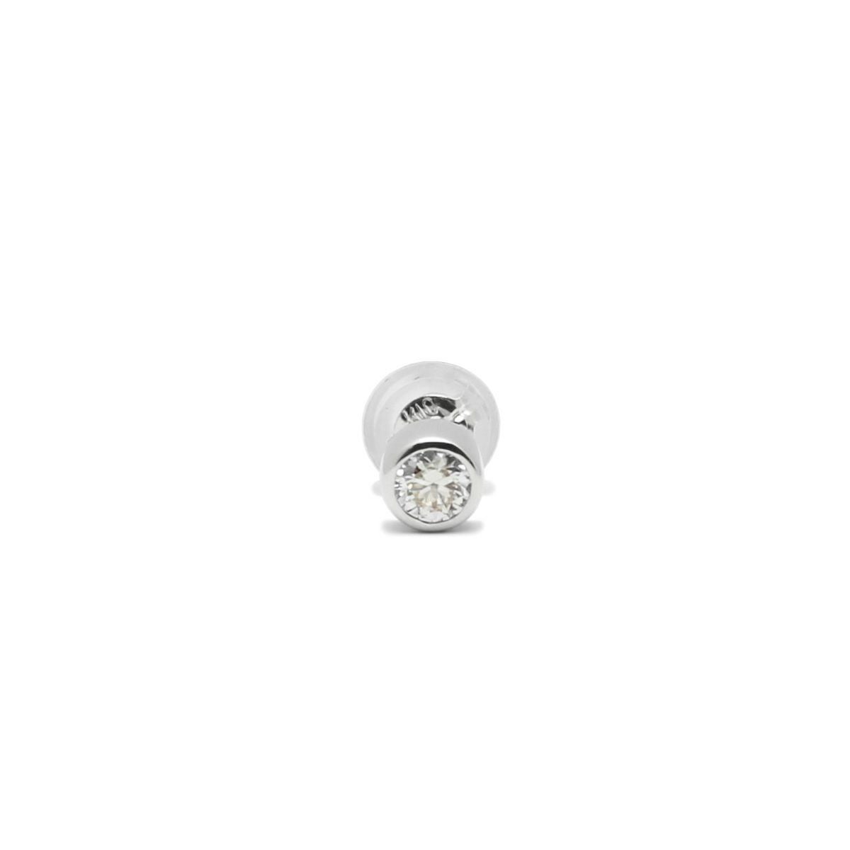 JNS1068)モアサナイトモダンピアス 3mm -プラチナ900/片耳