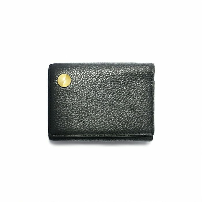 JNS999B)牛革 レザー REIWA コンパクト ミニ ウォレット オーバル 三