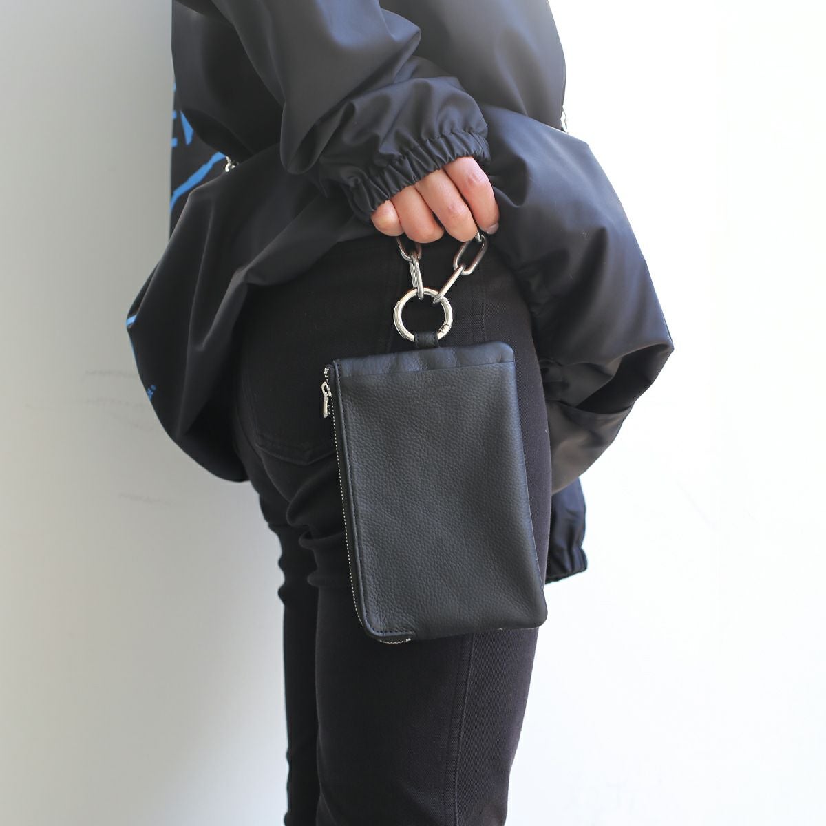 JNS1184SUS)手ぶらL字ZIPポーチ / 長財布 スコッチガードレザー