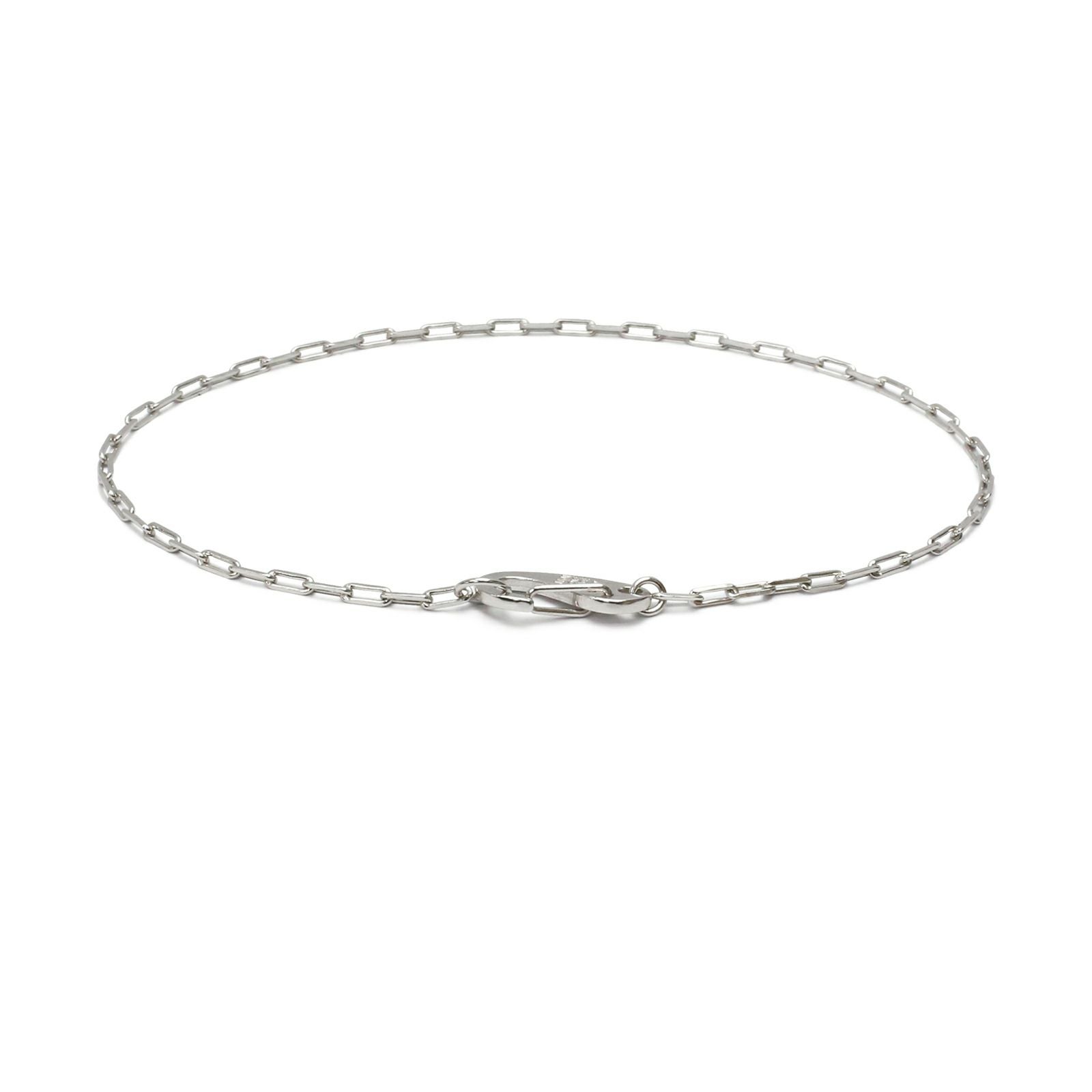 JNS1143)マガタマカットチェーンブレスレット L -シルバー