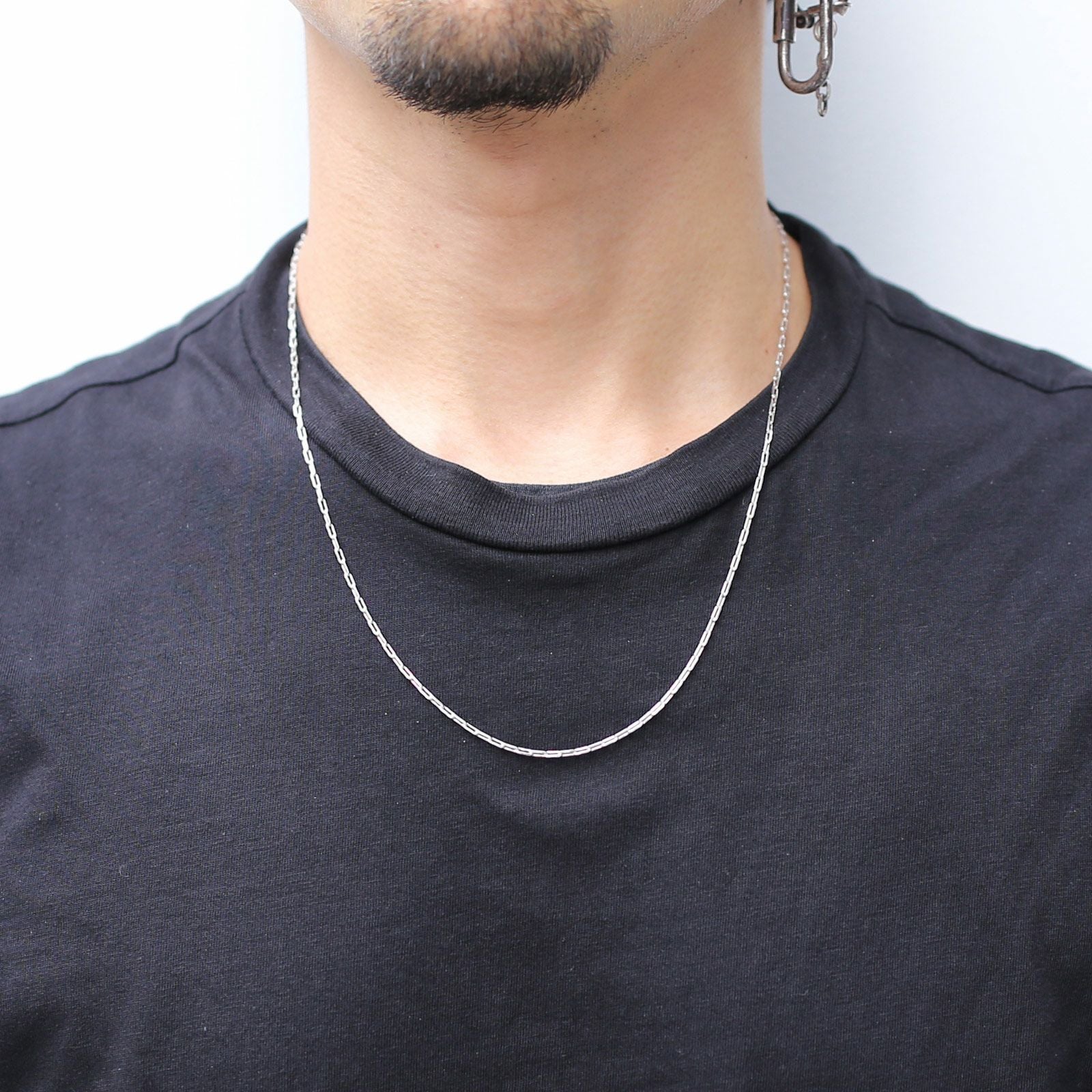 JNS1139)マガタマカットチェーンネックレス&ブレスレット S - シルバー