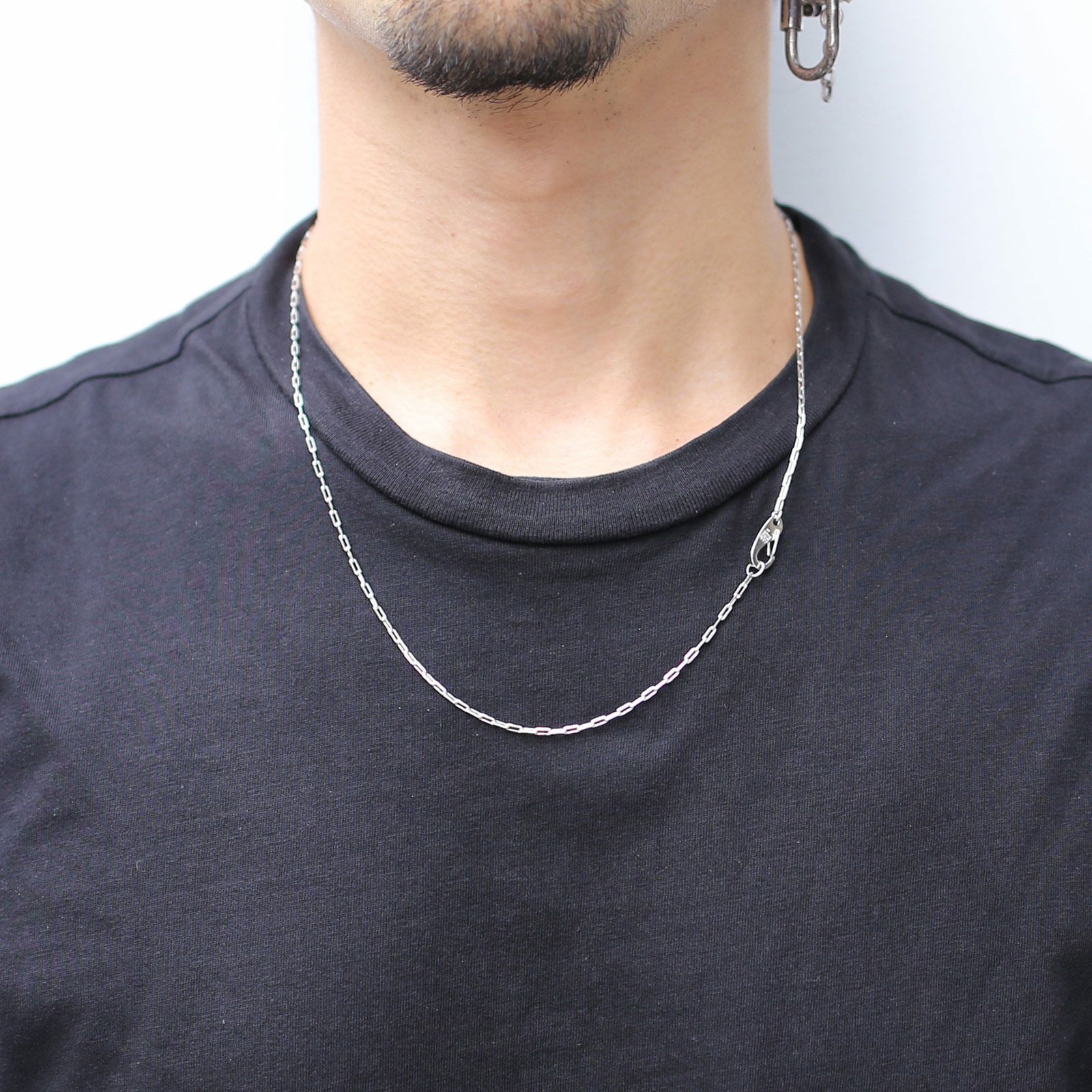 JNS1139)マガタマカットチェーンネックレス&ブレスレット S - シルバー
