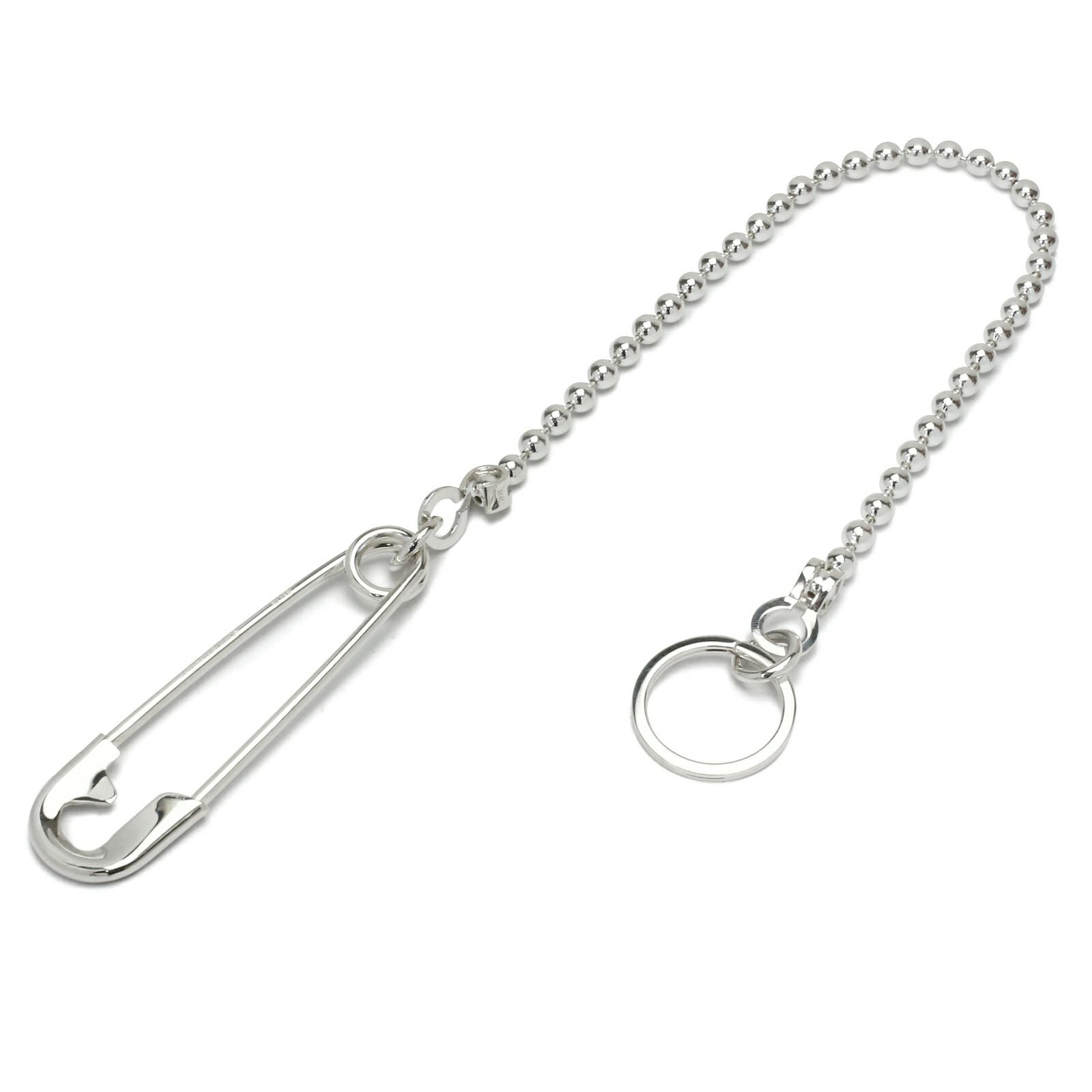 JNS1146)安全ピン ボールウォレットチェーン M -シルバー925