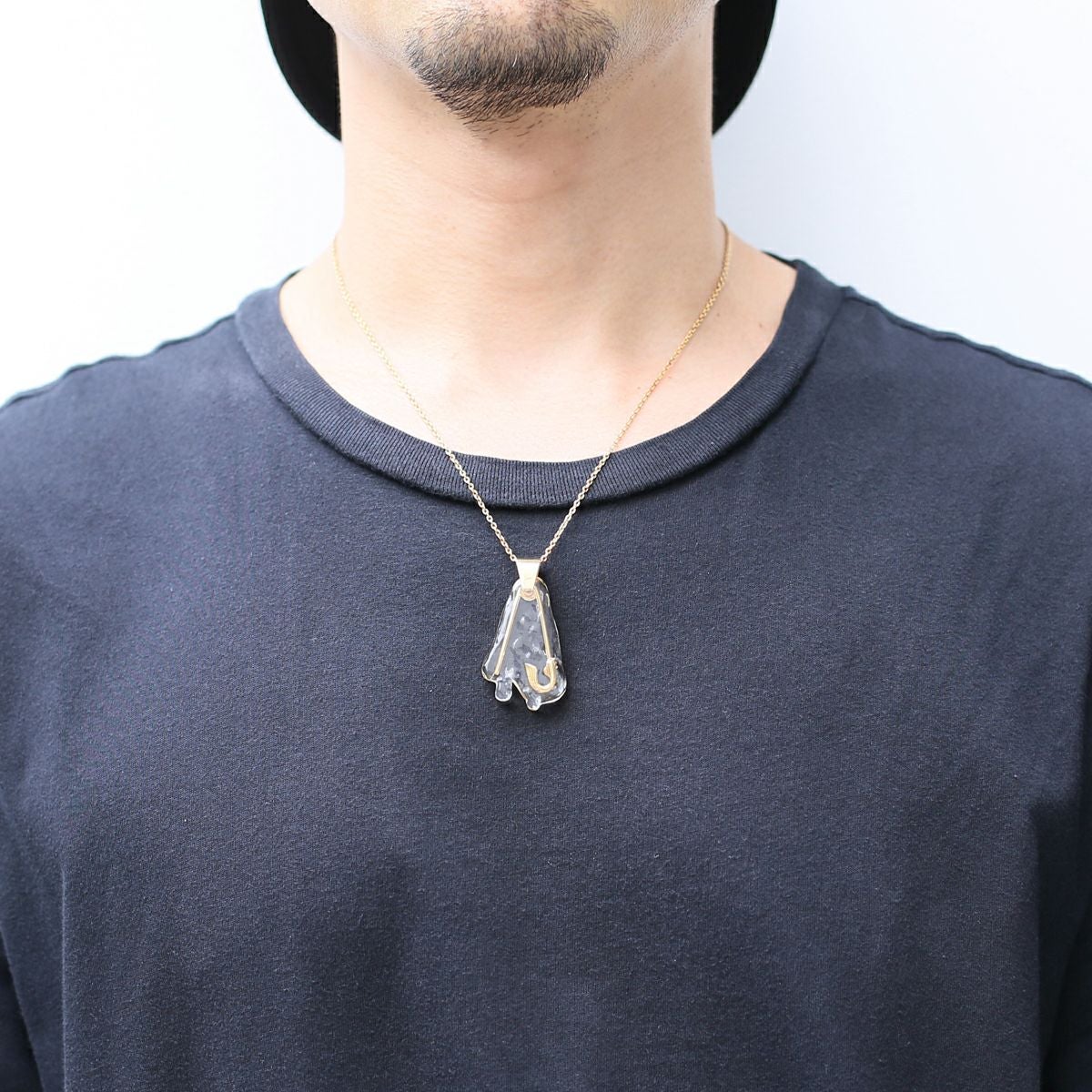 JNS1197)0℃ by JAM HOME MADE 安全ピンネックレス ゴールド M