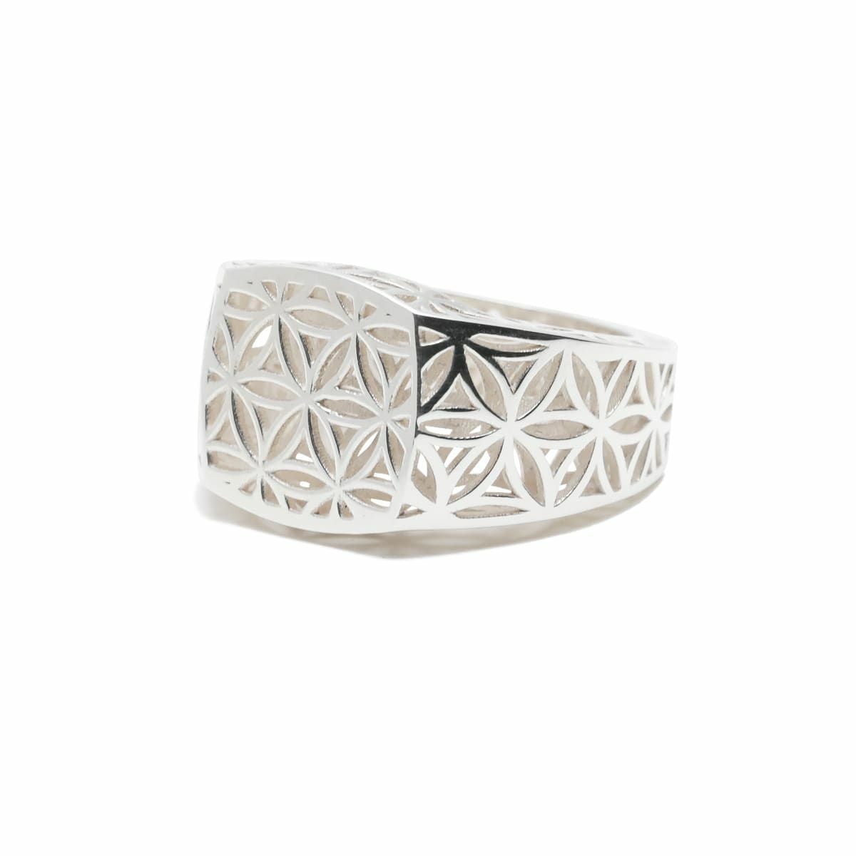 JNS1257R)034 透かしフラワーオブライフリング/指輪 - シルバー