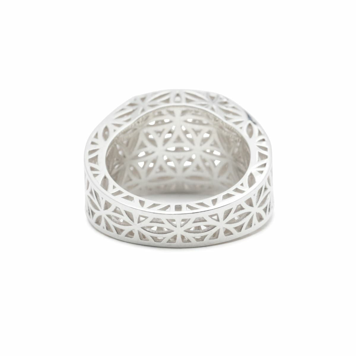 JNS1257R)034 透かしフラワーオブライフリング/指輪 - シルバー