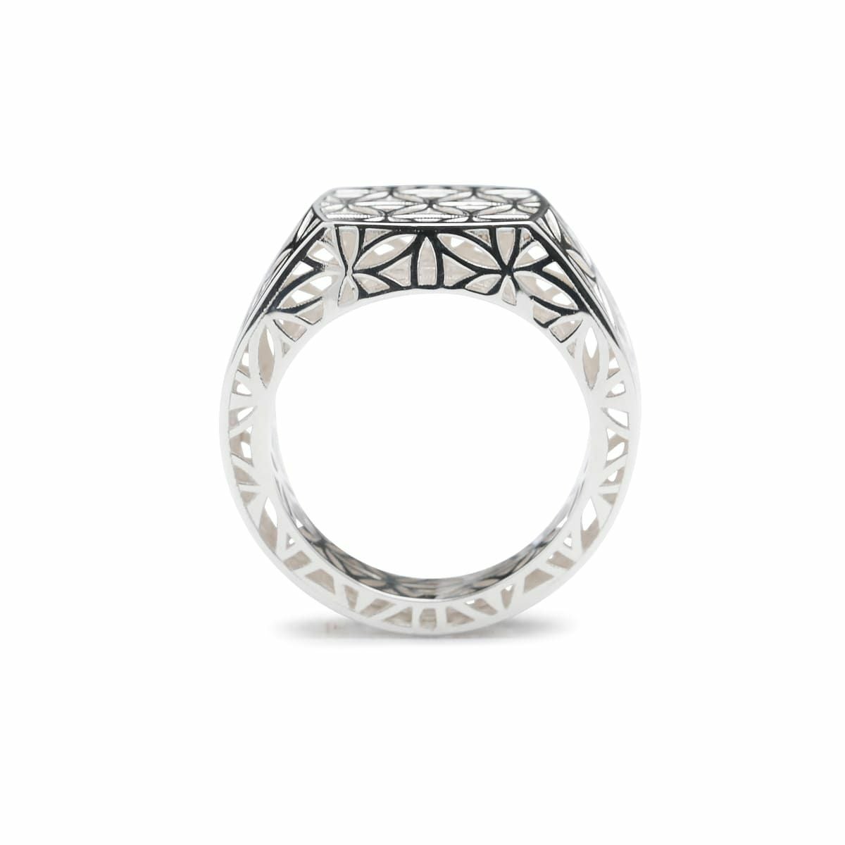 JNS1257R)034 透かしフラワーオブライフリング/指輪 - シルバー