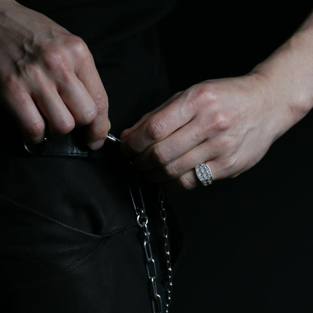 JNS1257R)034 透かしフラワーオブライフリング/指輪 - シルバー