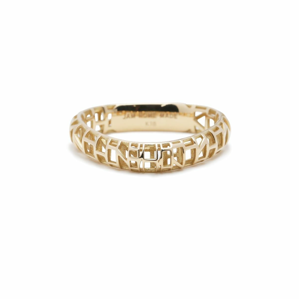 JNS1251)034 さんかく透かしリング/指輪 M - K18/イエローゴールド