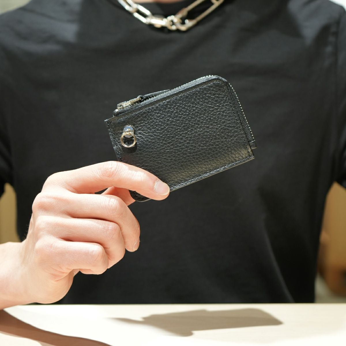 JNS1232)4NK trick mini ジップコインウォレット キャッシュレス対応の