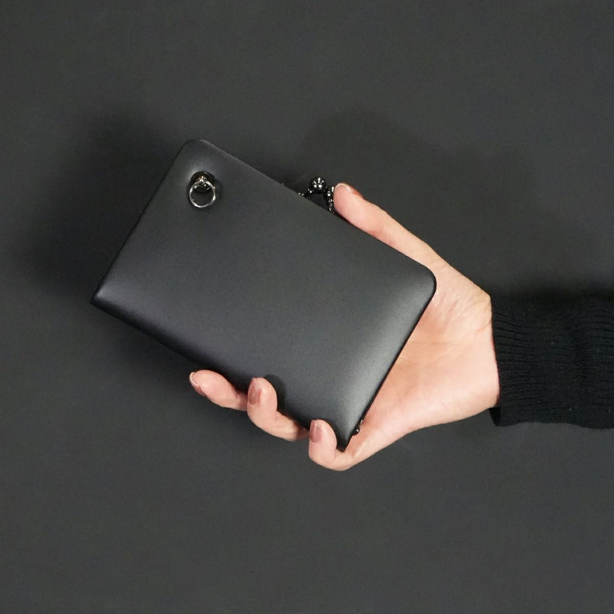 JNS1300BK)がま口二つ折り財布 / ガマミディアムウォレット