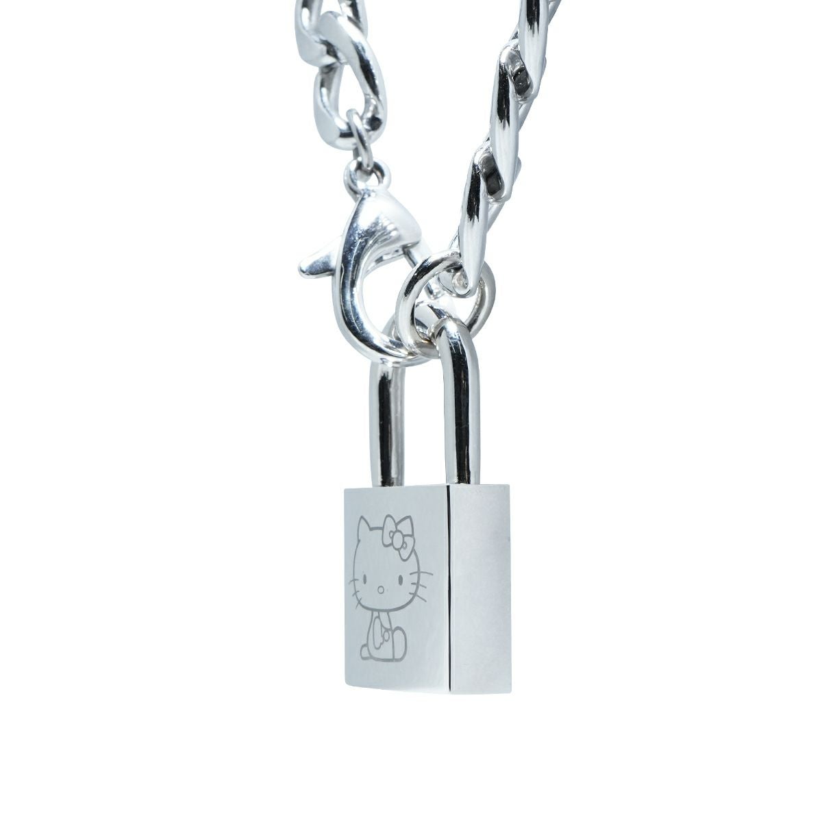 JKT036)ハローキティ/HelloKitty 南京錠ネックレス シルバー