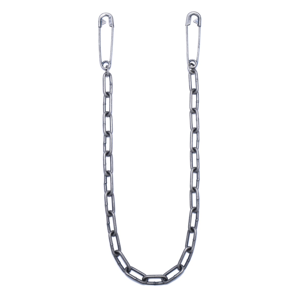 JNS1344SMF)安全ピン ウォレットチェーン シルバー（燻加工